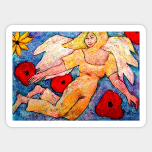 Chava, Angel image part of an Angel oracle card deck – MeMoment angel cards Sticker